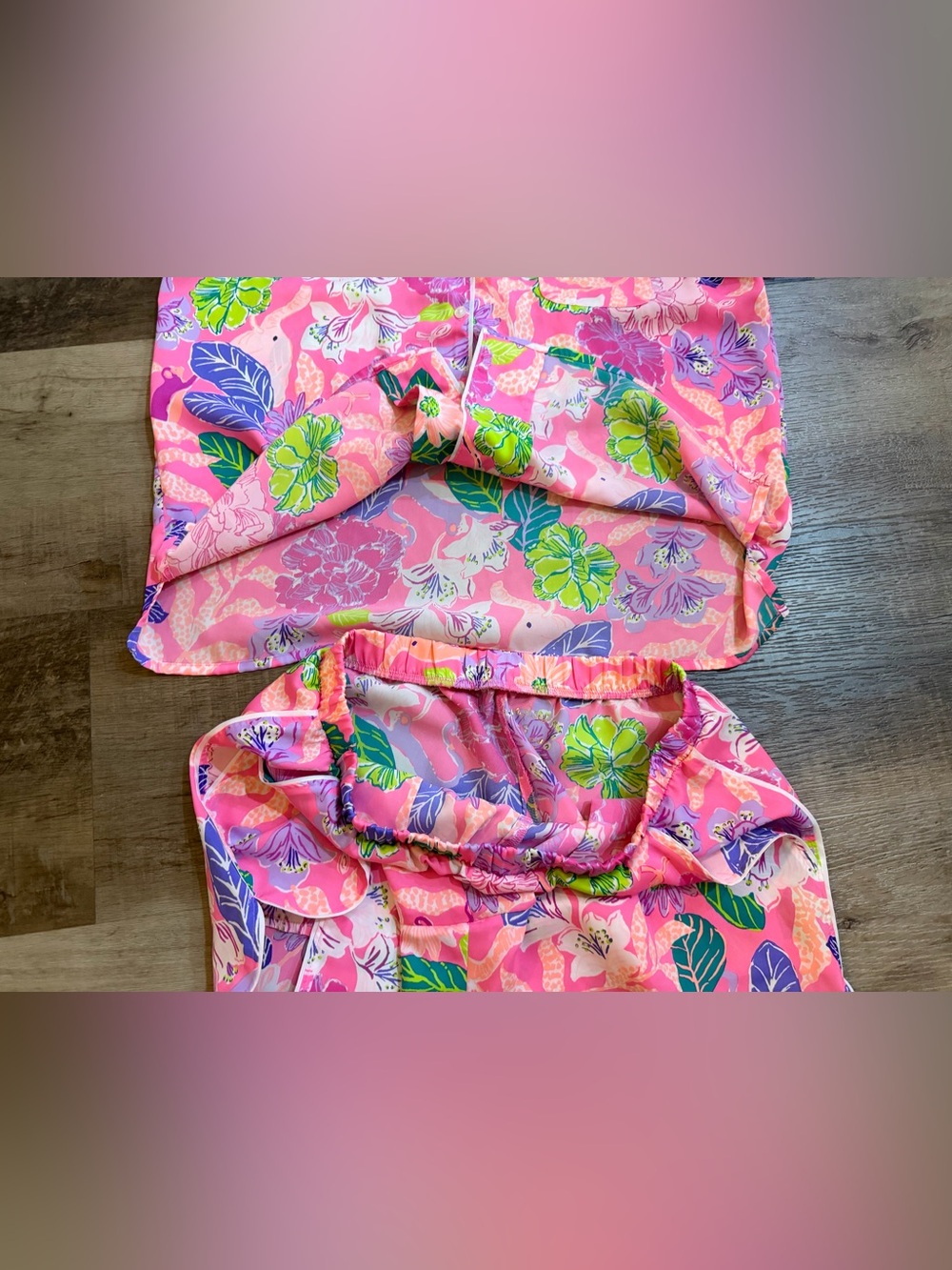 Lilly Pulitzer Teagan Tropical Floral Short Pajama Set🌸🐘 Size Small - Picture 11 of 15